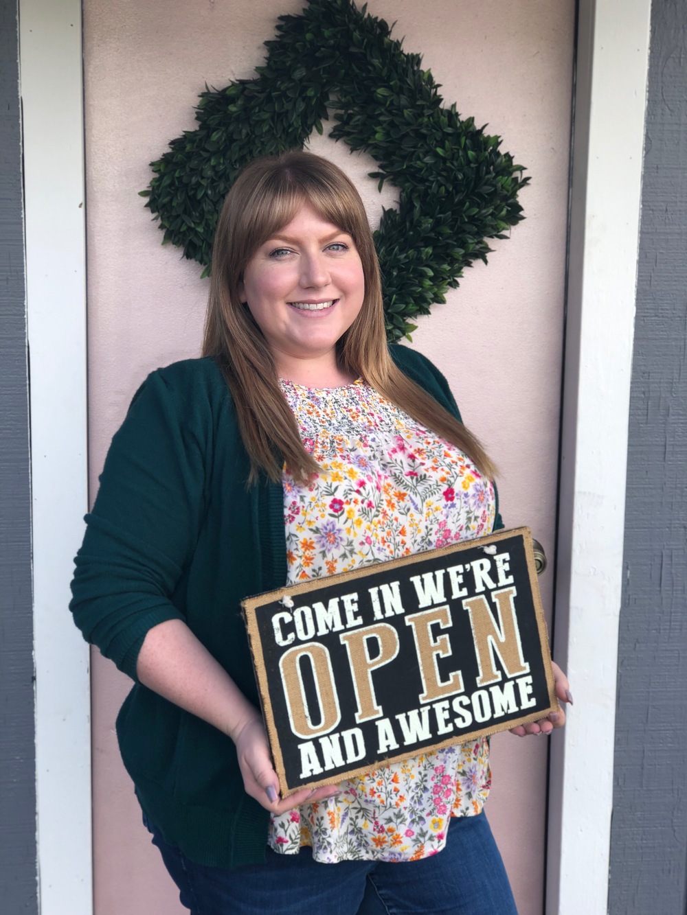 Come in we're open and awesome sign